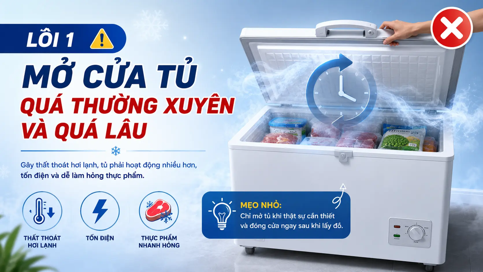 7 lỗi người dùng thường làm khi dùng tủ đông và cách khắc phục nhanh chóng
