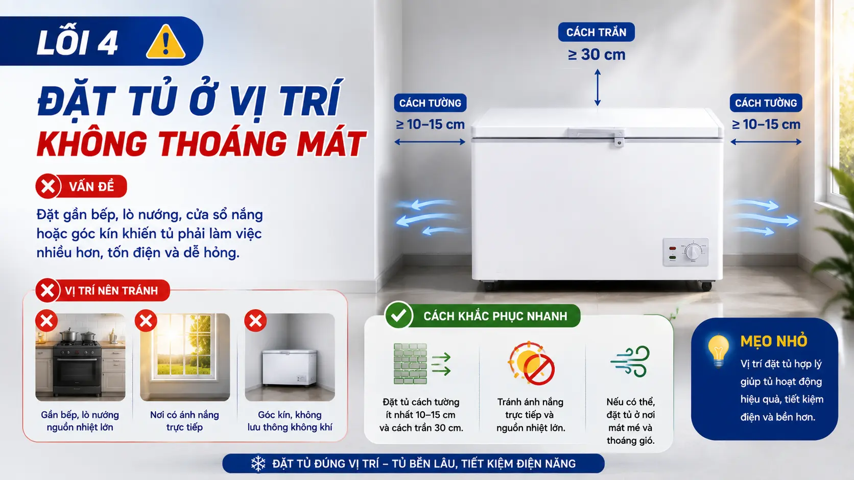 7 lỗi người dùng thường làm khi dùng tủ đông và cách khắc phục nhanh chóng