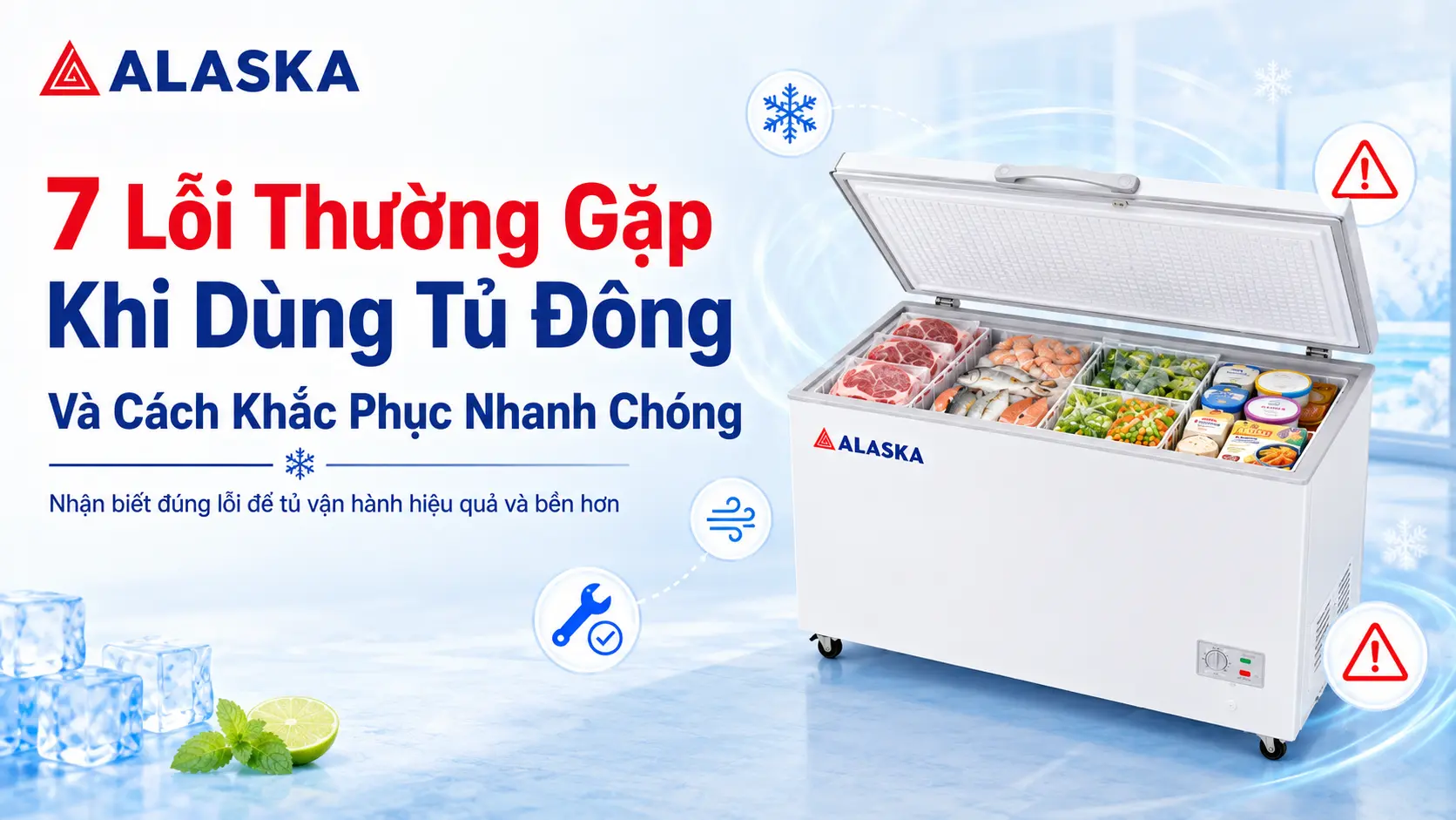 7 lỗi thường gặp khi dùng tủ đông và cách khắc phục nhanh chóng Alaska 2026